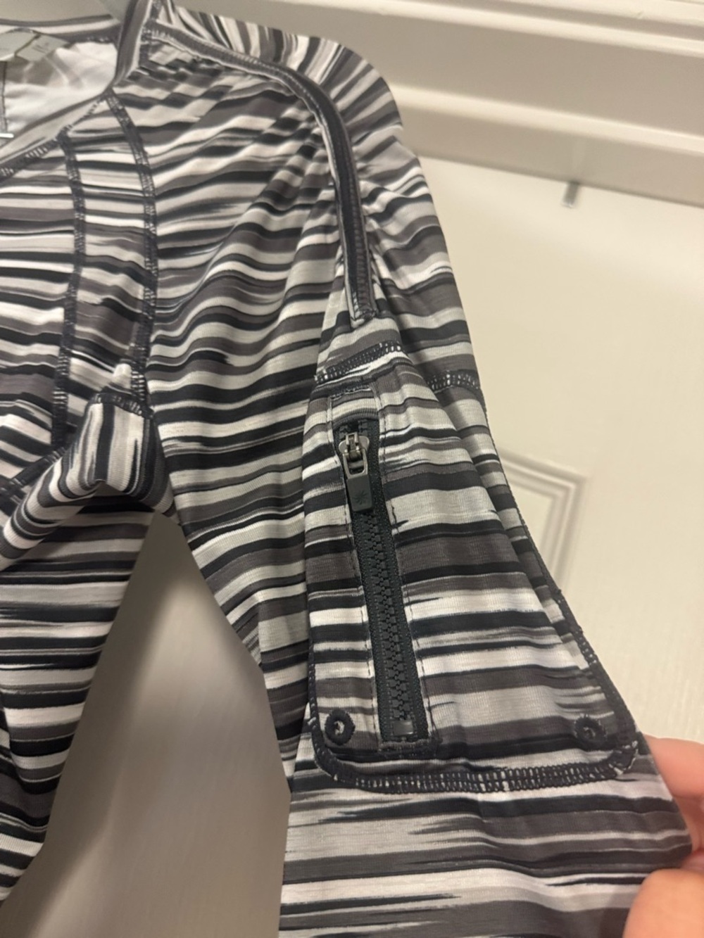 Athleta Black & White Striped Long-Sleeve Shirt - Picture 12 of 14